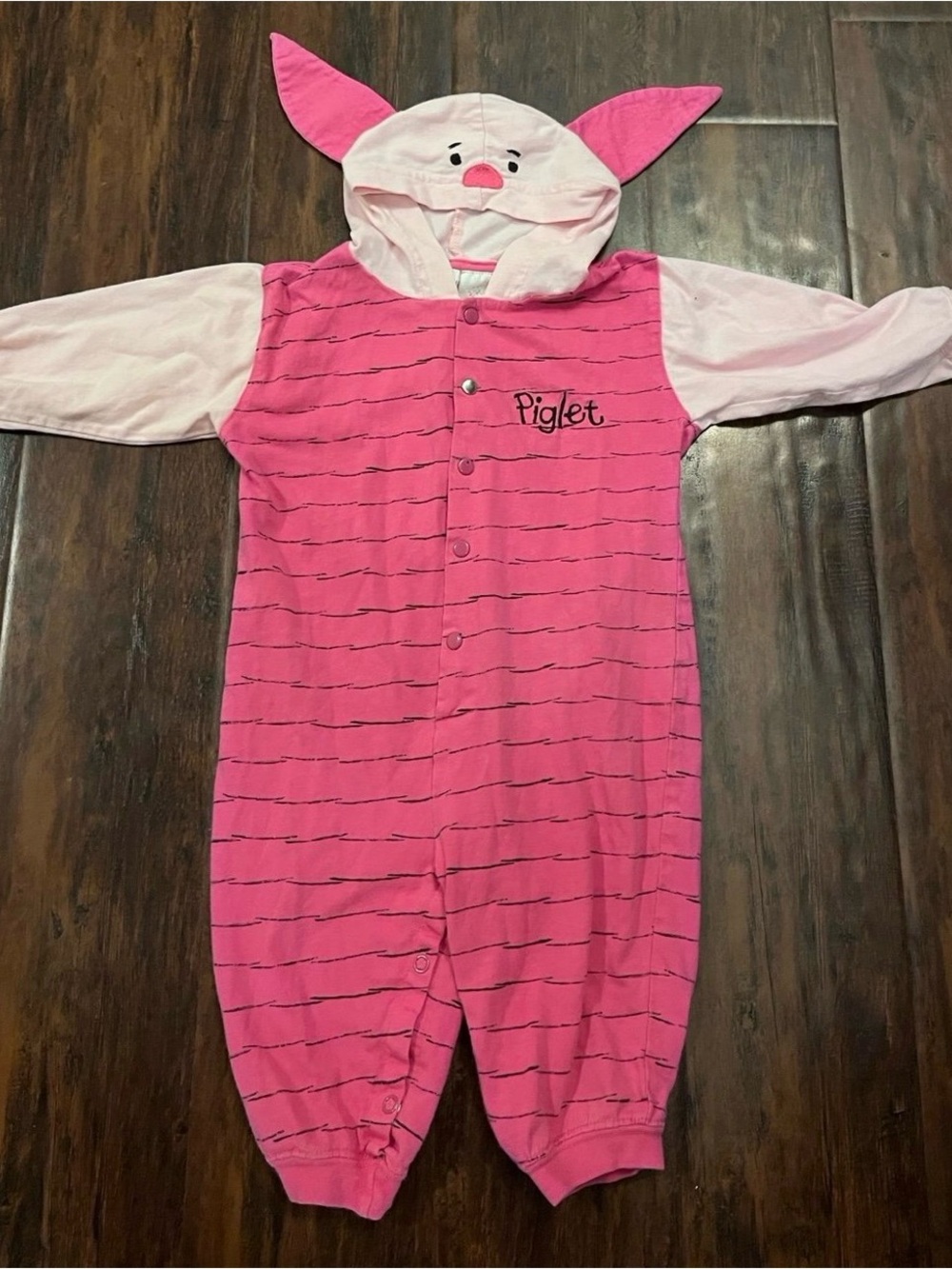 Disney Piglet Pink Hooded Romper Outfit Costume with Ears